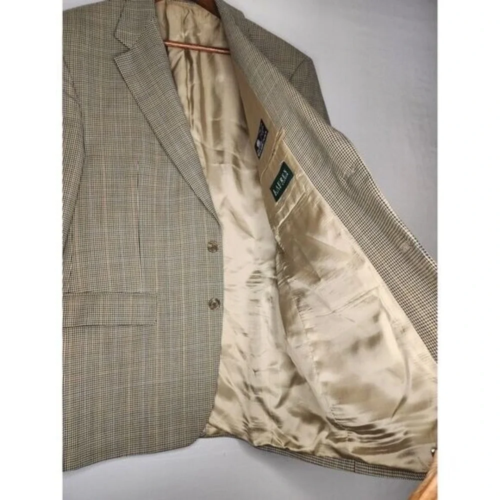 Lauren‎ Ralph Lauren Blazer Men's 44R Wool Houndstooth Sports Coat Jacket